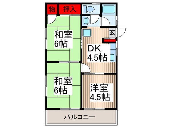 グリ－ンハイムナカＤの物件間取画像